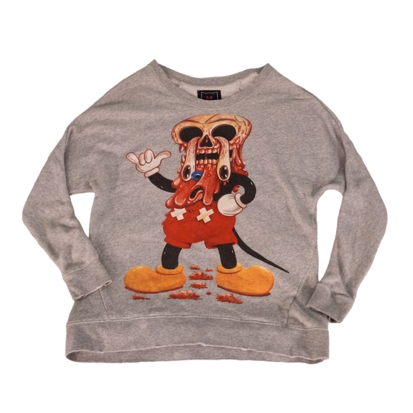 Drop Dead Facemelter Mickey Mouse Pullover Sweater | US S-M - Picture 4 of 5